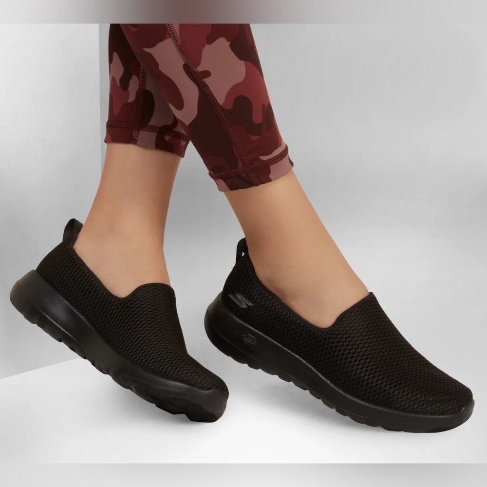 Skechers Goga Max Black Mesh Slip-On Shoes